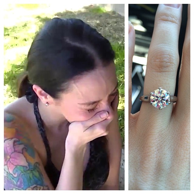 He asked, I ugly cried, and of course said yes :) #itsoffical #engaged #oncloudnine
