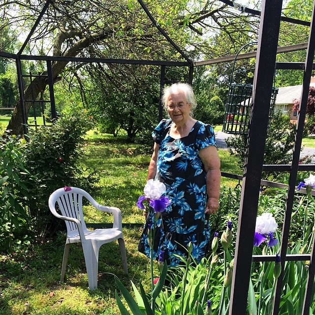 Grandma and I enjoying a beautiful day in the #garden ️ #mothersday