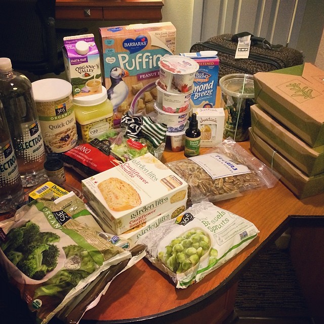 In #newjersey for 2 weeks for work. First order of business- stop at Whole Foods for some provisions! I'm going to be laser focused this trip and my goal is to hit my #macros every single day. I got a variety of frozen veggies, oats, frozen brown rice, nuts, almond butter packets, Greek yogurt, berries, egg whites and leafy greens. In the deli cold case they have grilled chicken and salmon, I just ask them to slice it so it's easy to weigh. Speaking of that, I also brought my small kitchen scale and measuring cups :) Good to go! #fittravel #fitfoods #fitspo #healthytravel #healthyfoods #hotellife