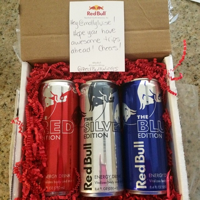 Got a fun little delivery from @redbull! Brightened my day :) If only they were sugar free